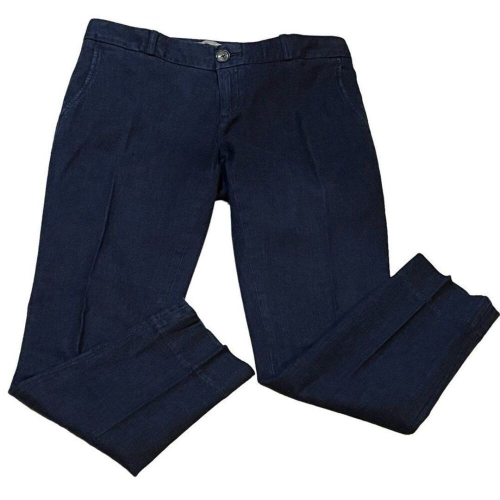 Banana Republic Hampton Chambray Blue Denim Pants Womens Size 0 Belt Loops